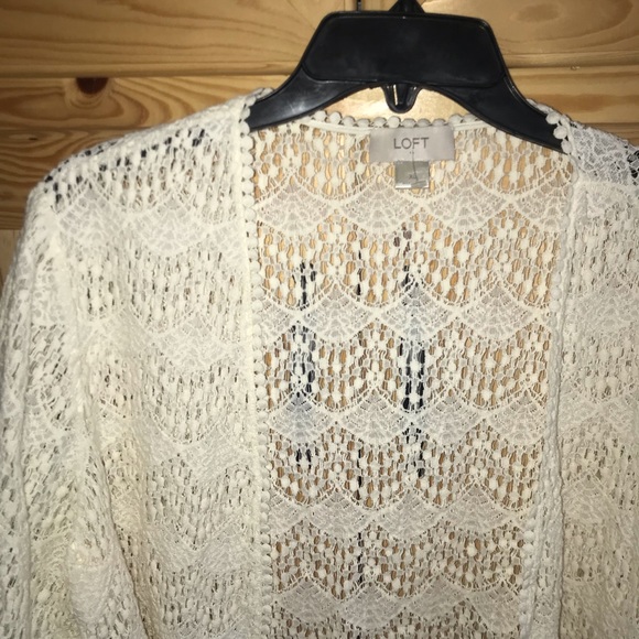 Ann Taylor Loft NWOT lace open front bolero cardigan sweater size XL - Picture 2 of 4
